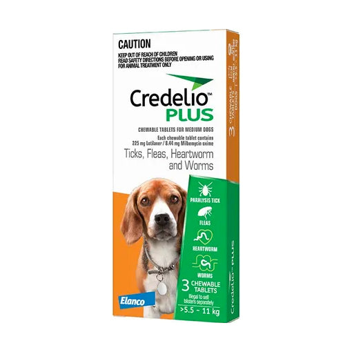 Credelio PLUS Chewable Tablets for Medium Dogs 5.5-11kg