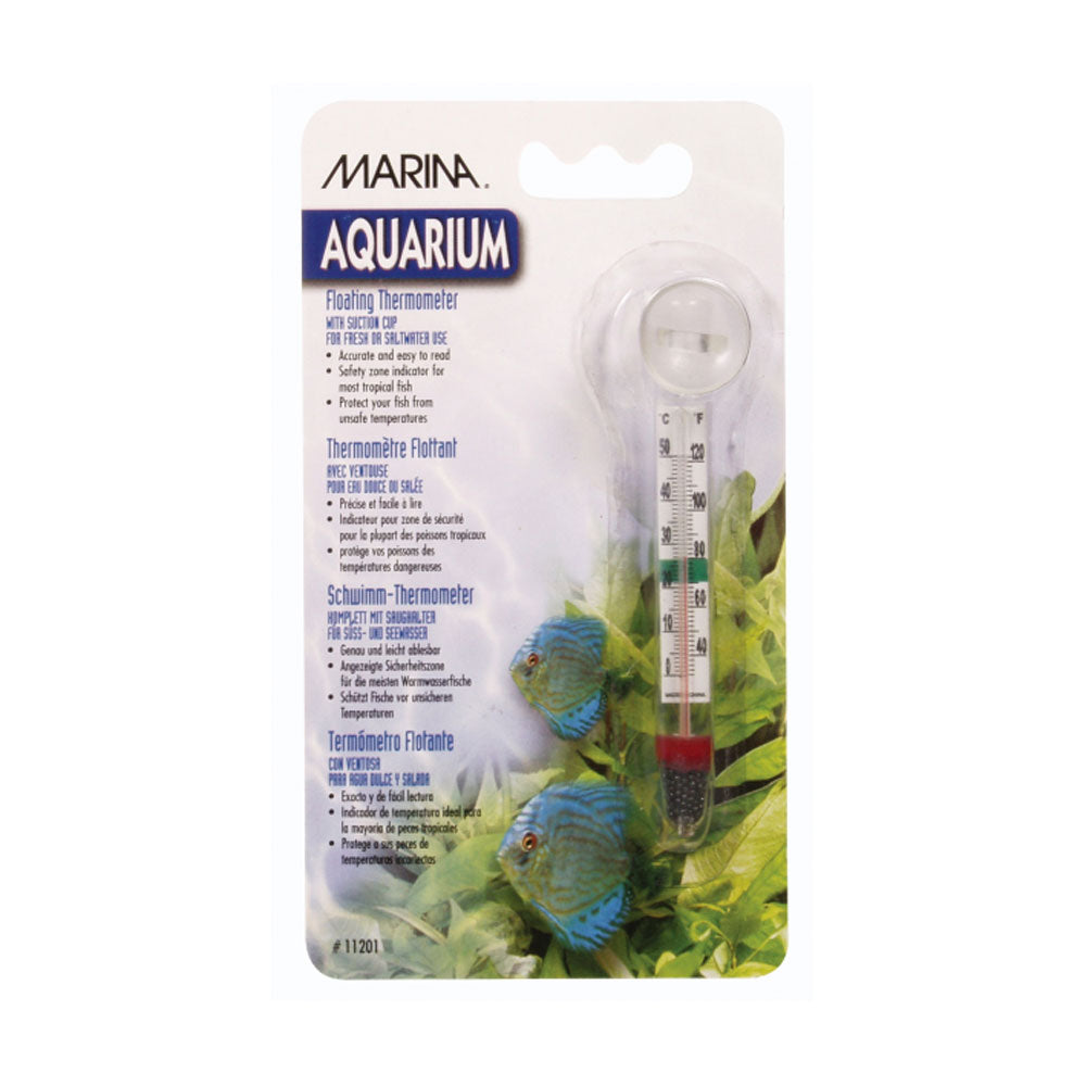 Marina Floating Glass Aquarium Thermometer with Suction