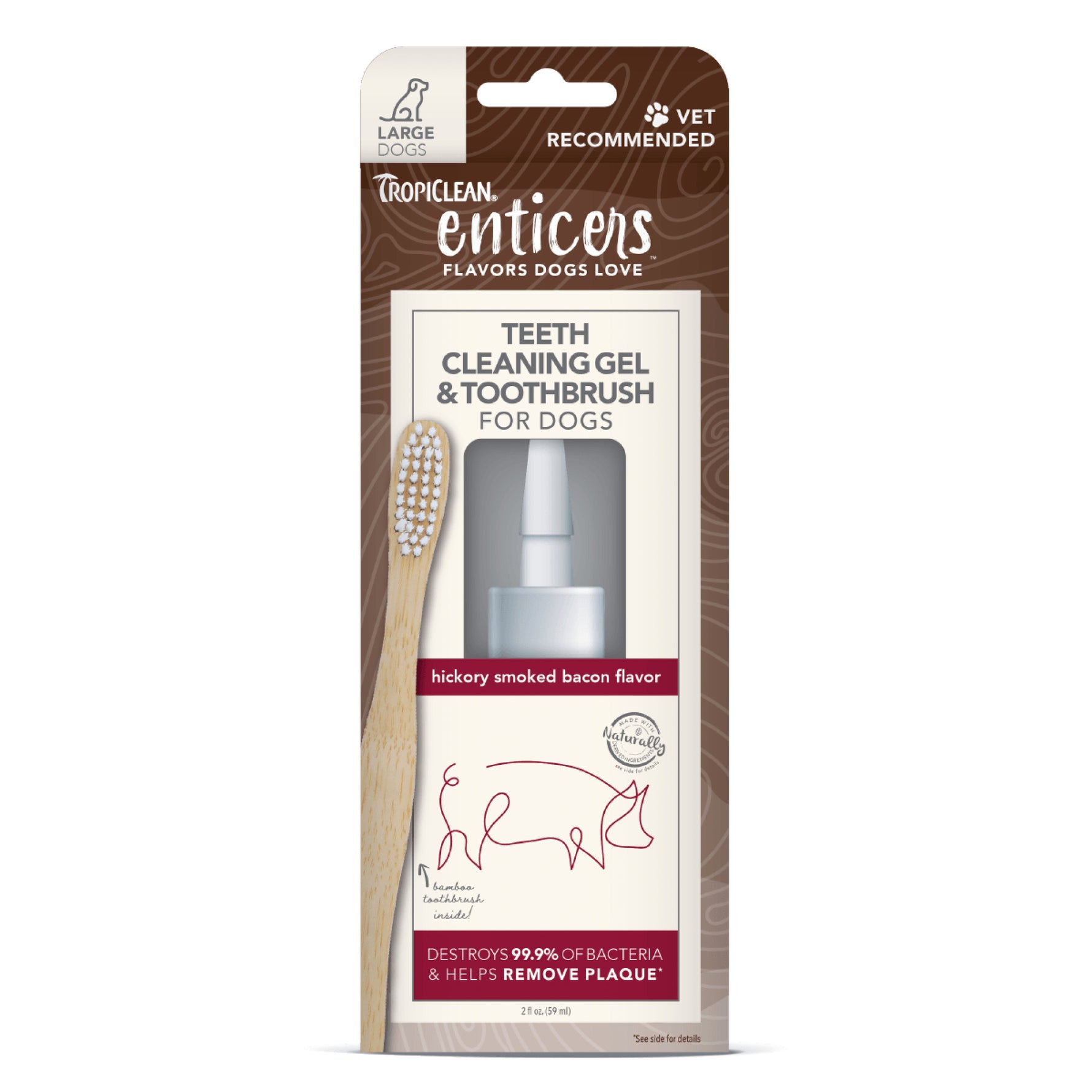 TropiClean Enticers Teeth Cleaning Gel & Toothbrush for Dogs
