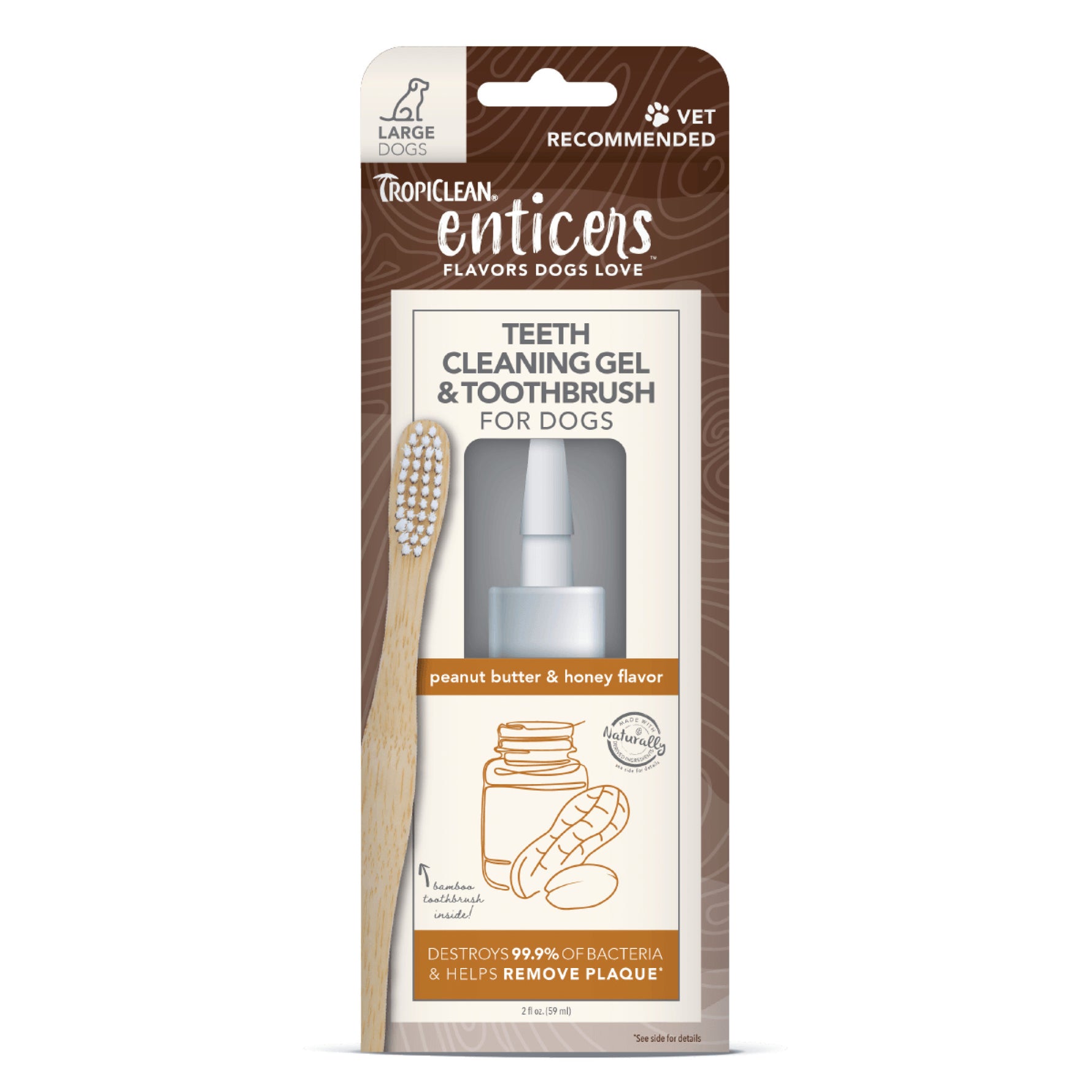 TropiClean Enticers Teeth Cleaning Gel & Toothbrush for Dogs