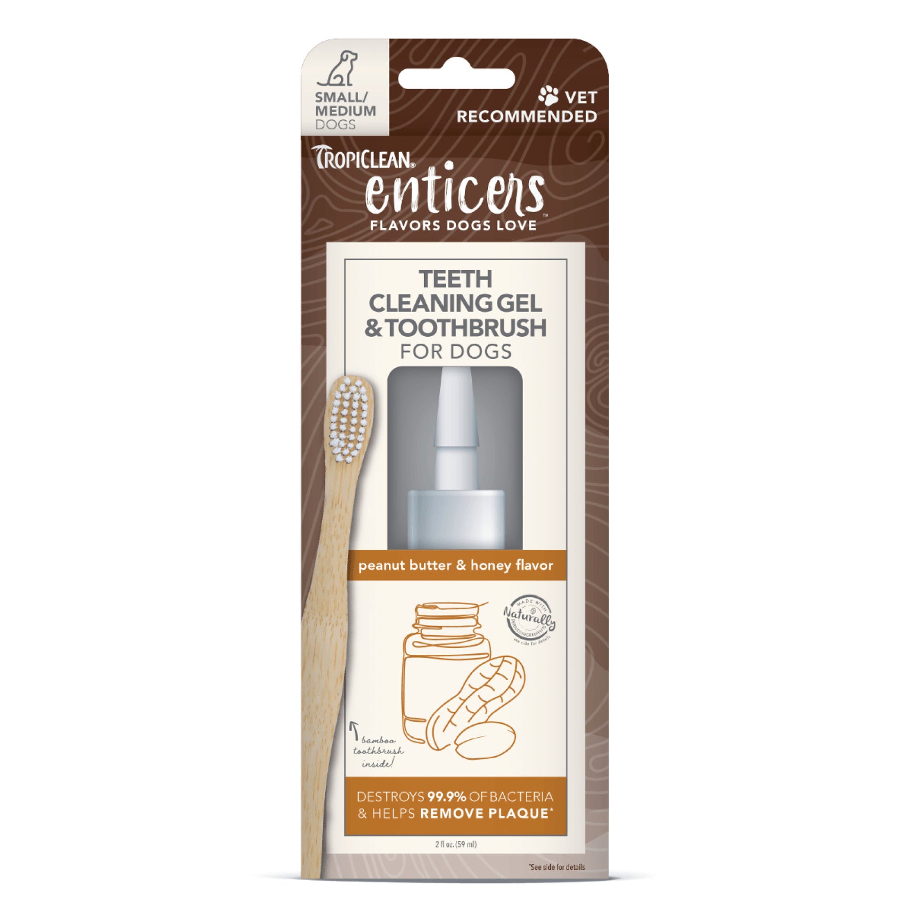 TropiClean Enticers Teeth Cleaning Gel & Toothbrush for Dogs