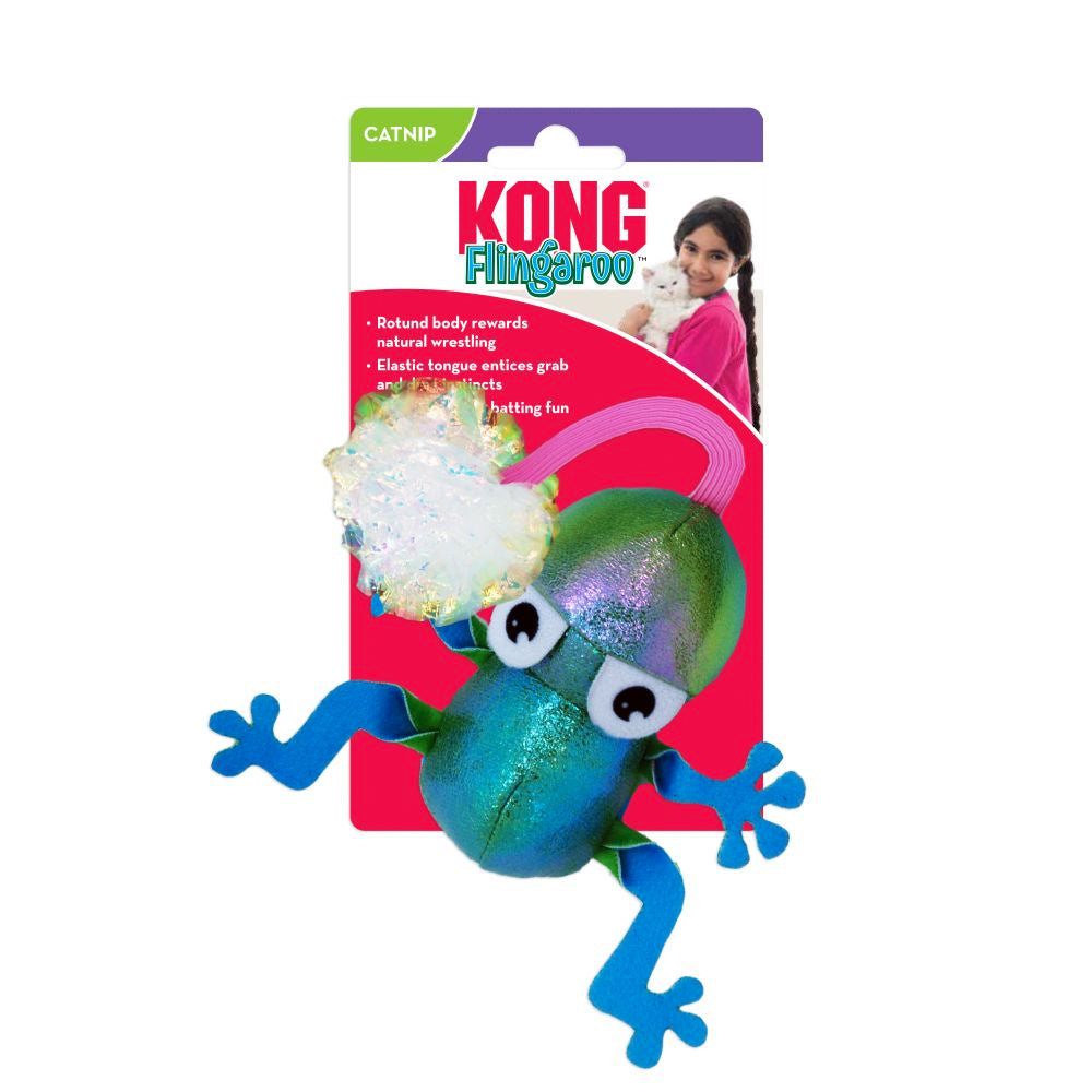KONG Flingaroo Frog Cat Toy