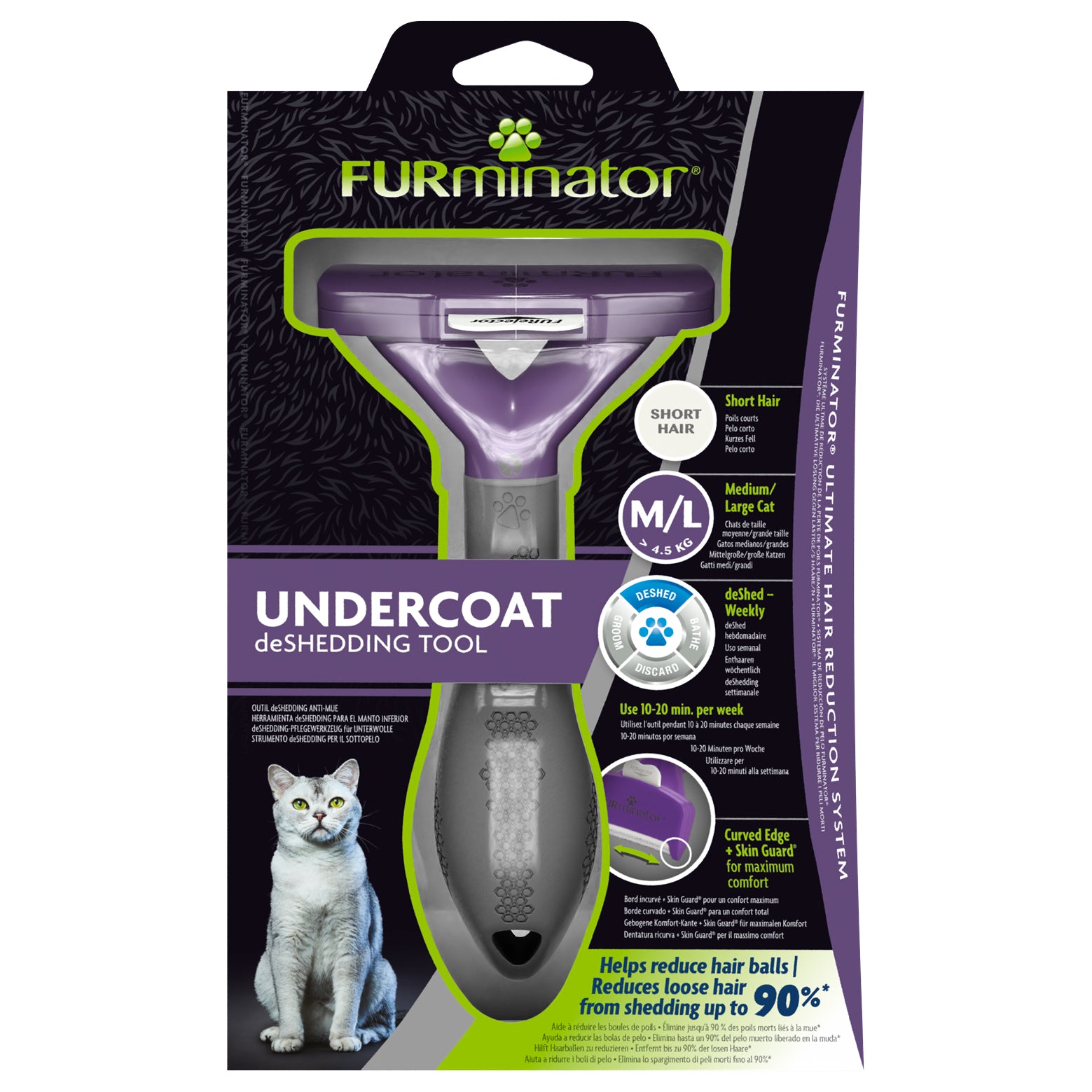 FURminator deShedding  Tool  for Short Haired Medium/Large Cats