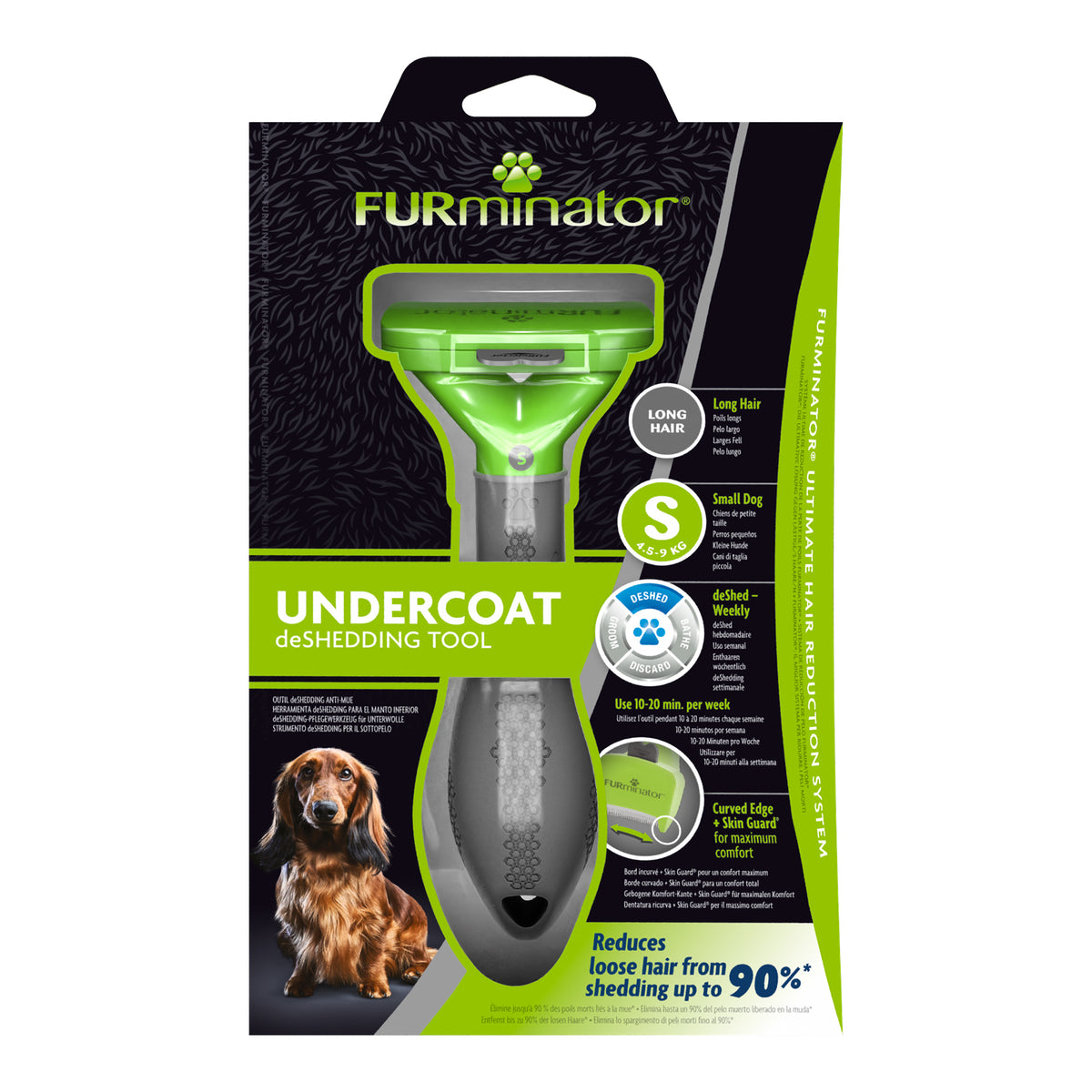 FURminator deShedding Tool for Long Haired Small Dogs