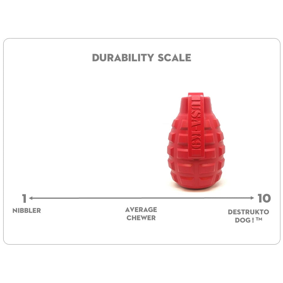 USA-K9 Grenade Rubber Treat Dispensing & Chew Toy
