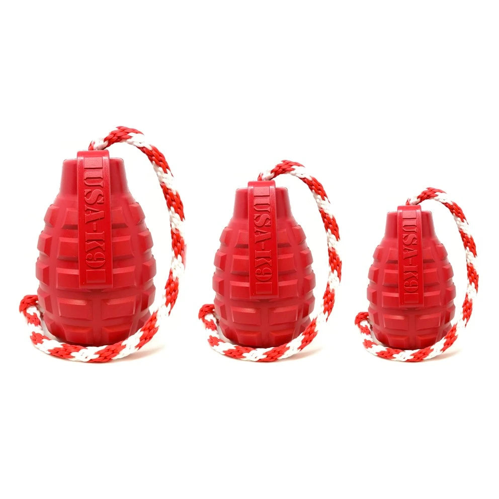 USA-K9 Grenade with Rope Chew, Tug &amp; Treat Dispensing Toy