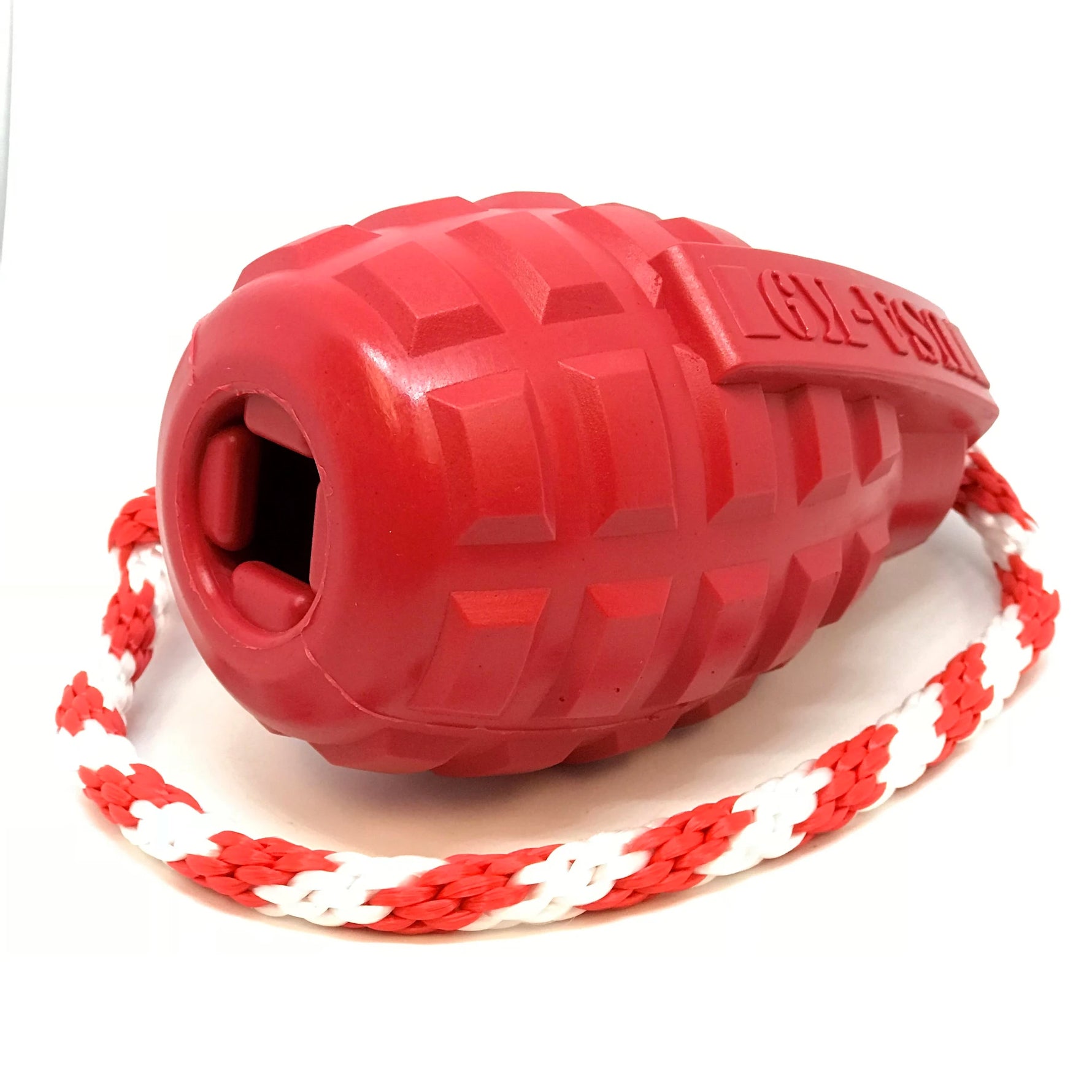 USA-K9 Grenade with Rope Chew, Tug & Treat Dispensing Toy