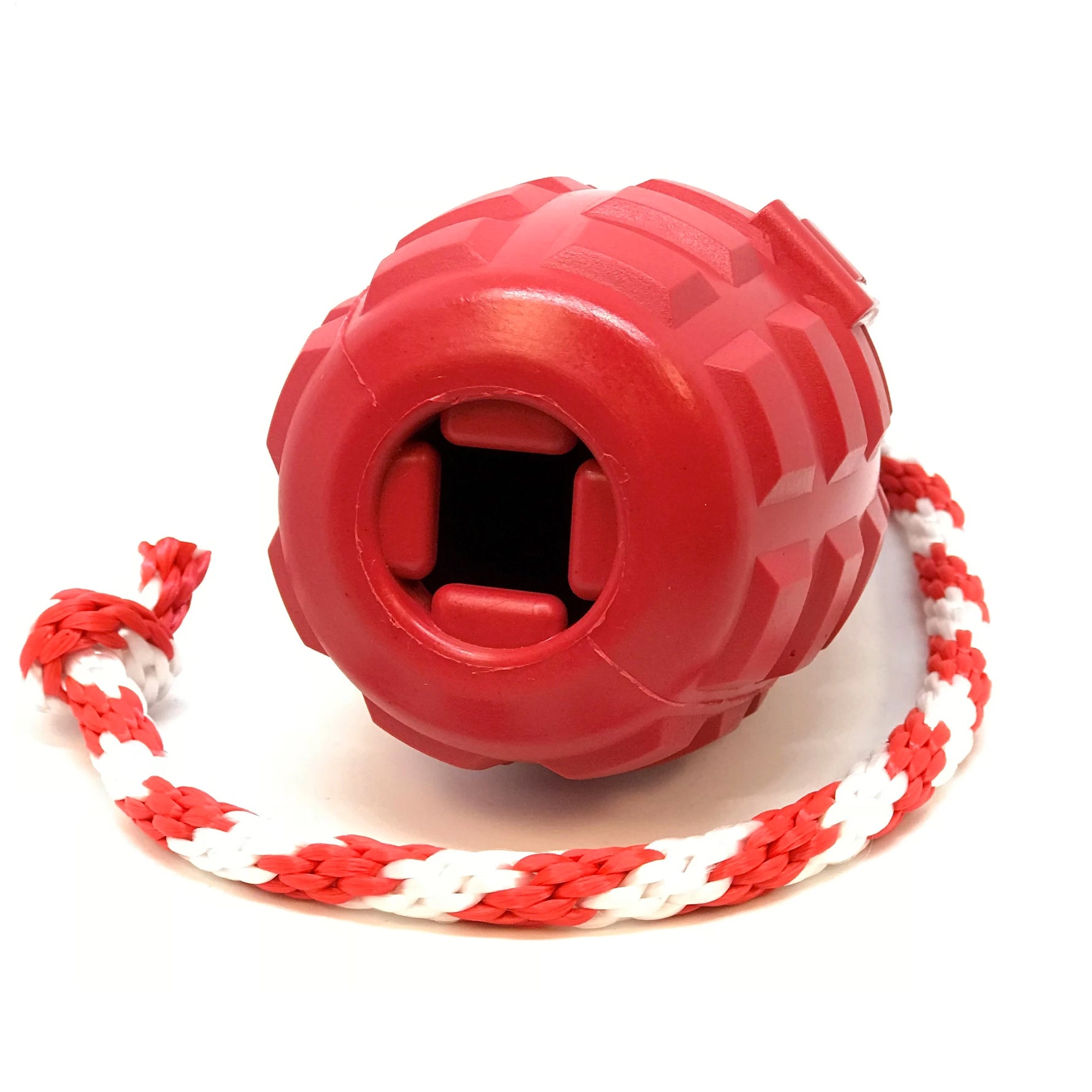 USA-K9 Grenade with Rope Chew, Tug & Treat Dispensing Toy