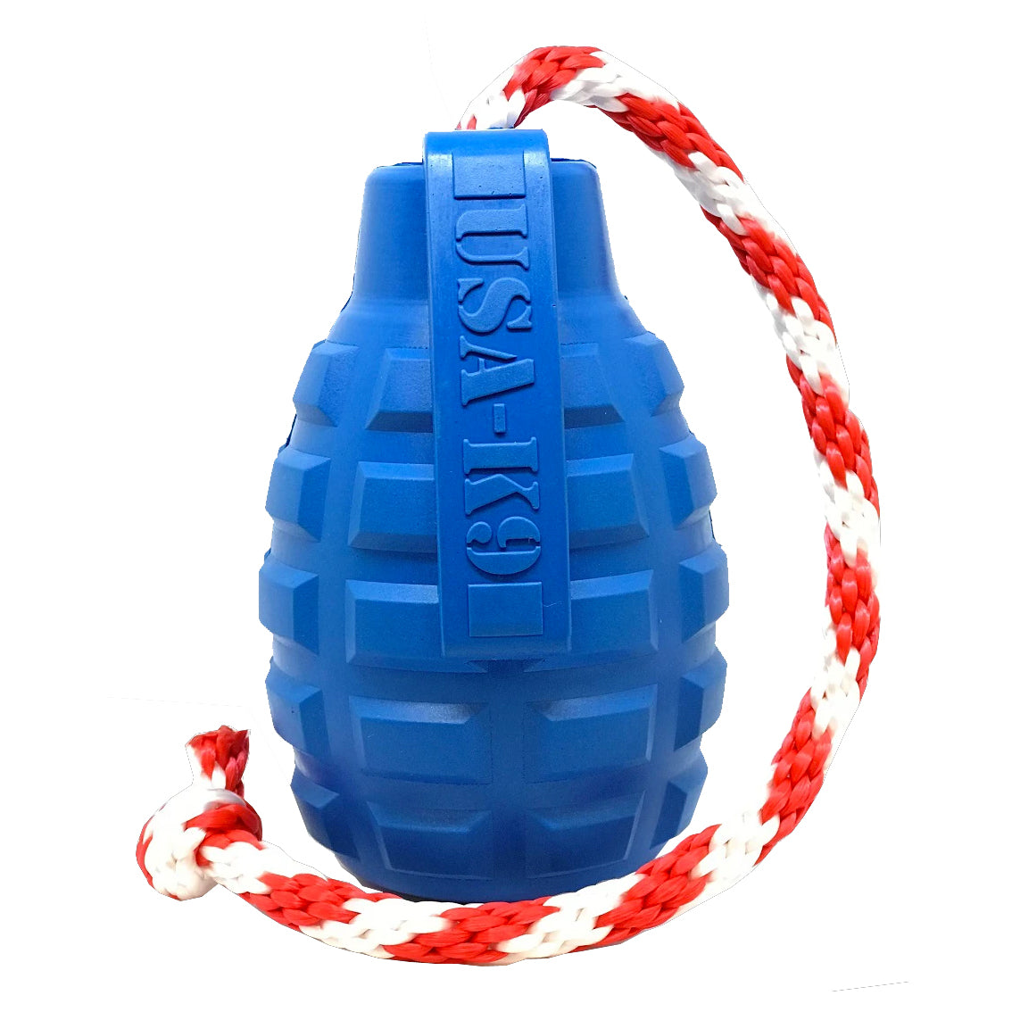 USA-K9 Grenade with Rope Chew, Tug & Treat Dispensing Toy