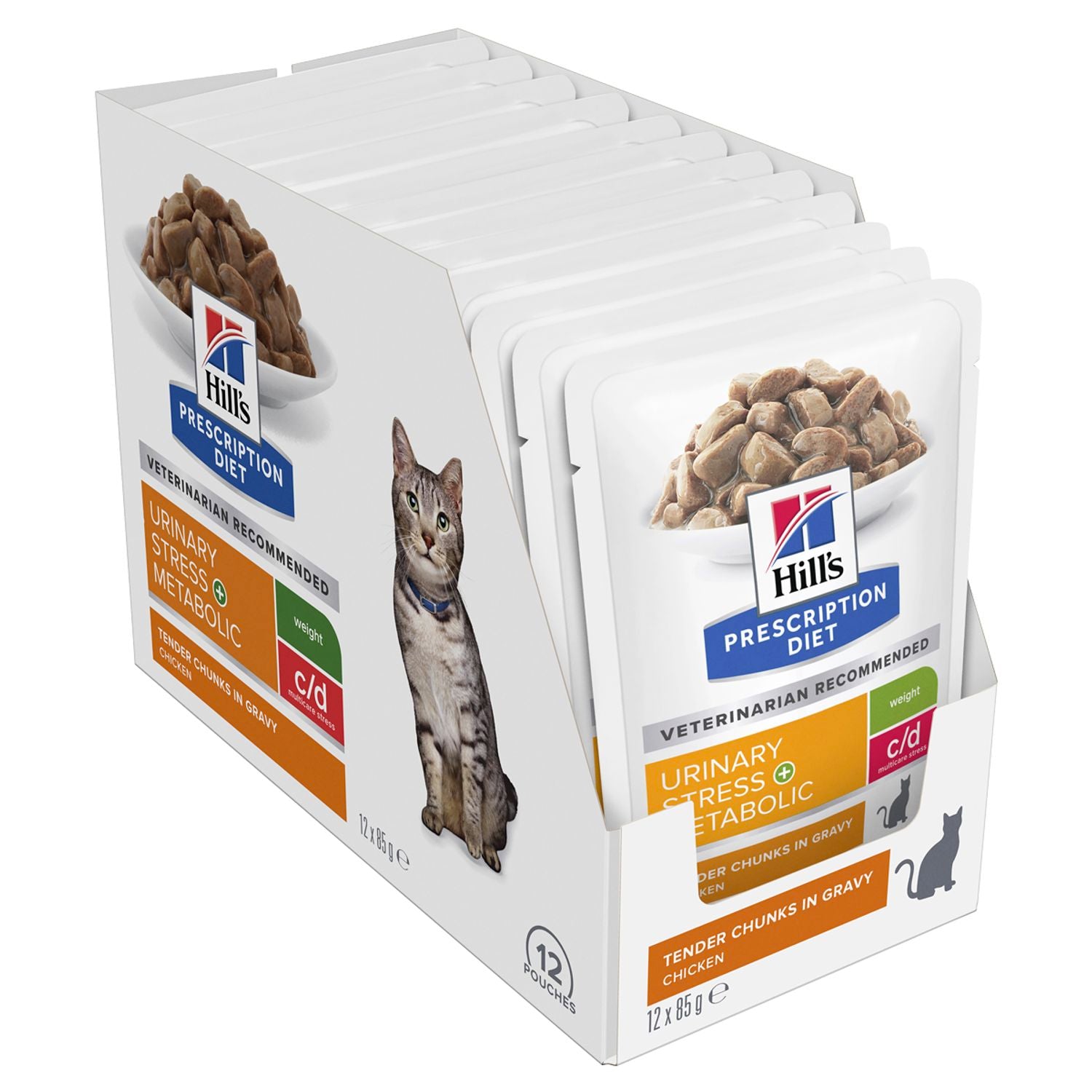 Hill's Prescription Diet Feline c/d Multicare Stress Urinary + Metabolic Weight  85g x 12