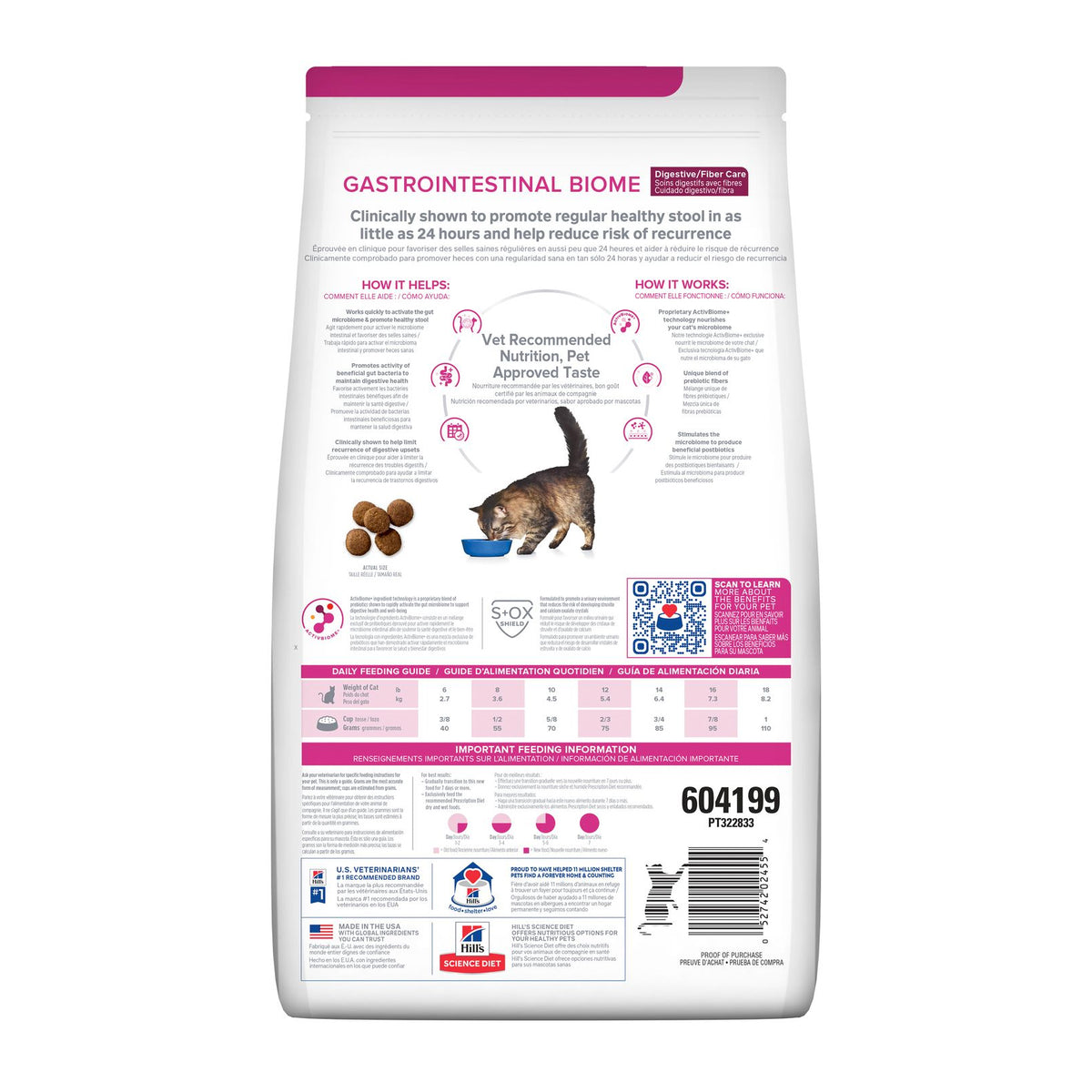 Hill&#39;s Prescription Diet Feline Gastrointestinal Biome Digestive/Fibre Care 1.8kg