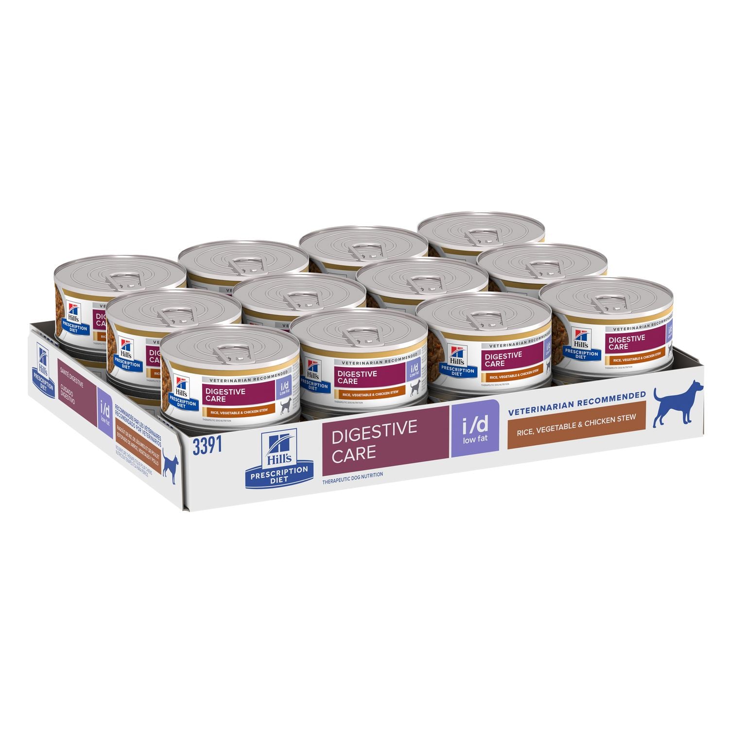 Hill's Prescription Diet Canine i/d Low Fat Rice, Vegetable & Chicken Stew 156g X 24