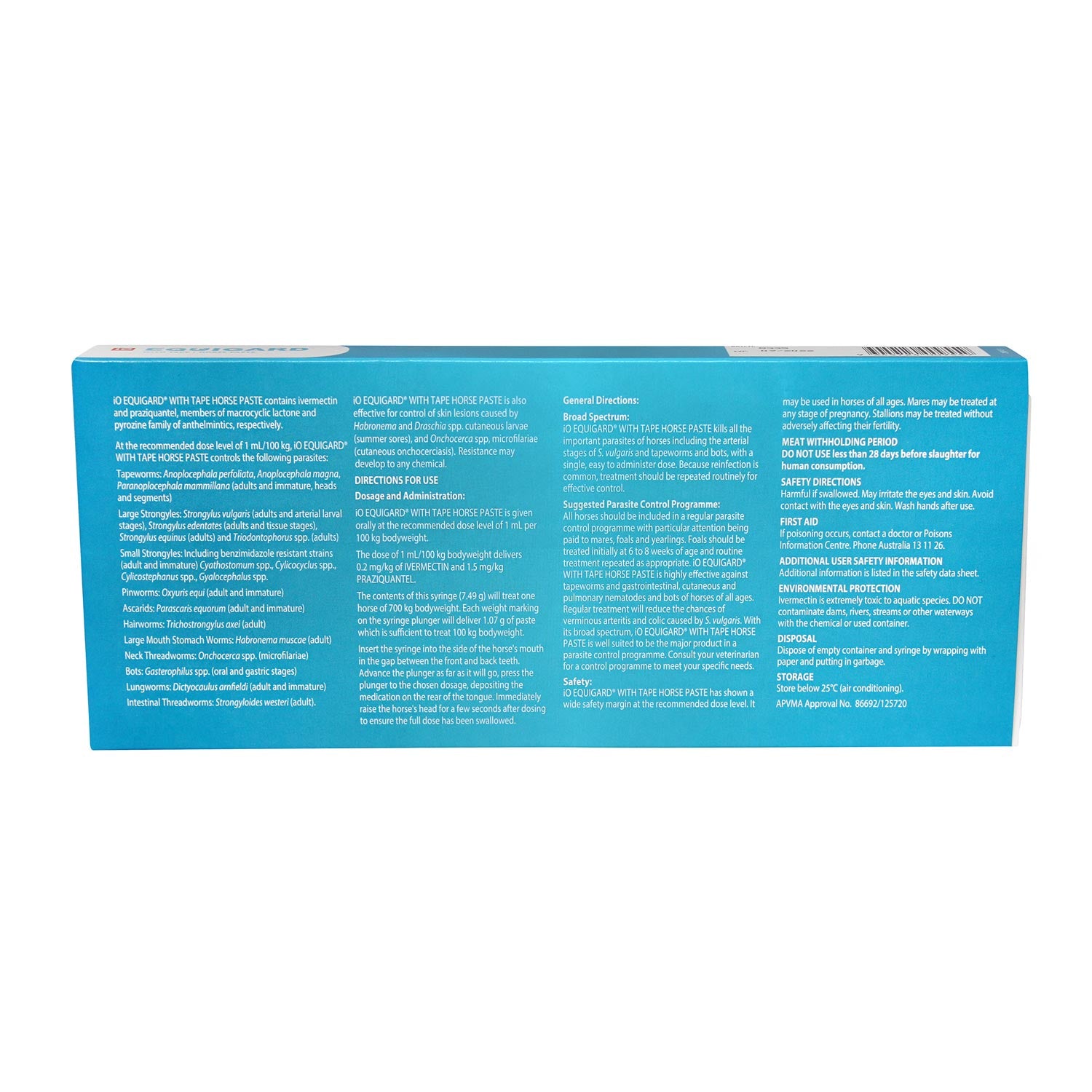 iO Equigard Blue with Tape Horse Worming Paste 7.49g