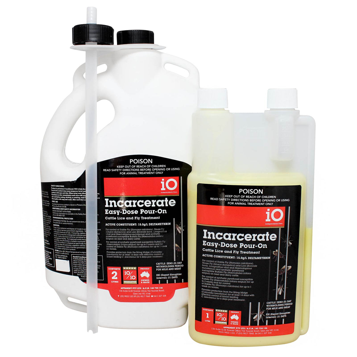 iO Incarcerate Pour-On Lice &amp; Fly Treatment for Cattle &amp; Horses