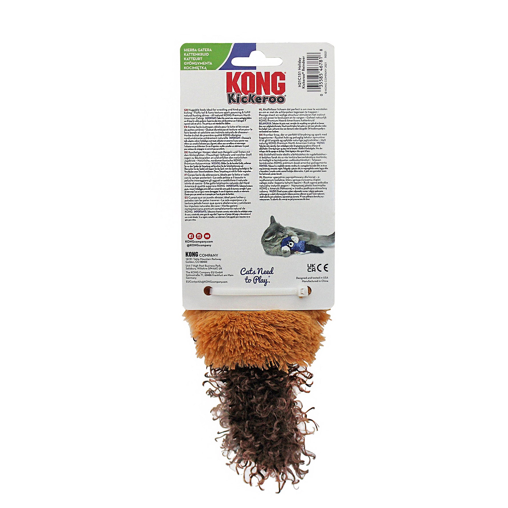 KONG Holiday Kickeroo Reindeeer Cat Toy