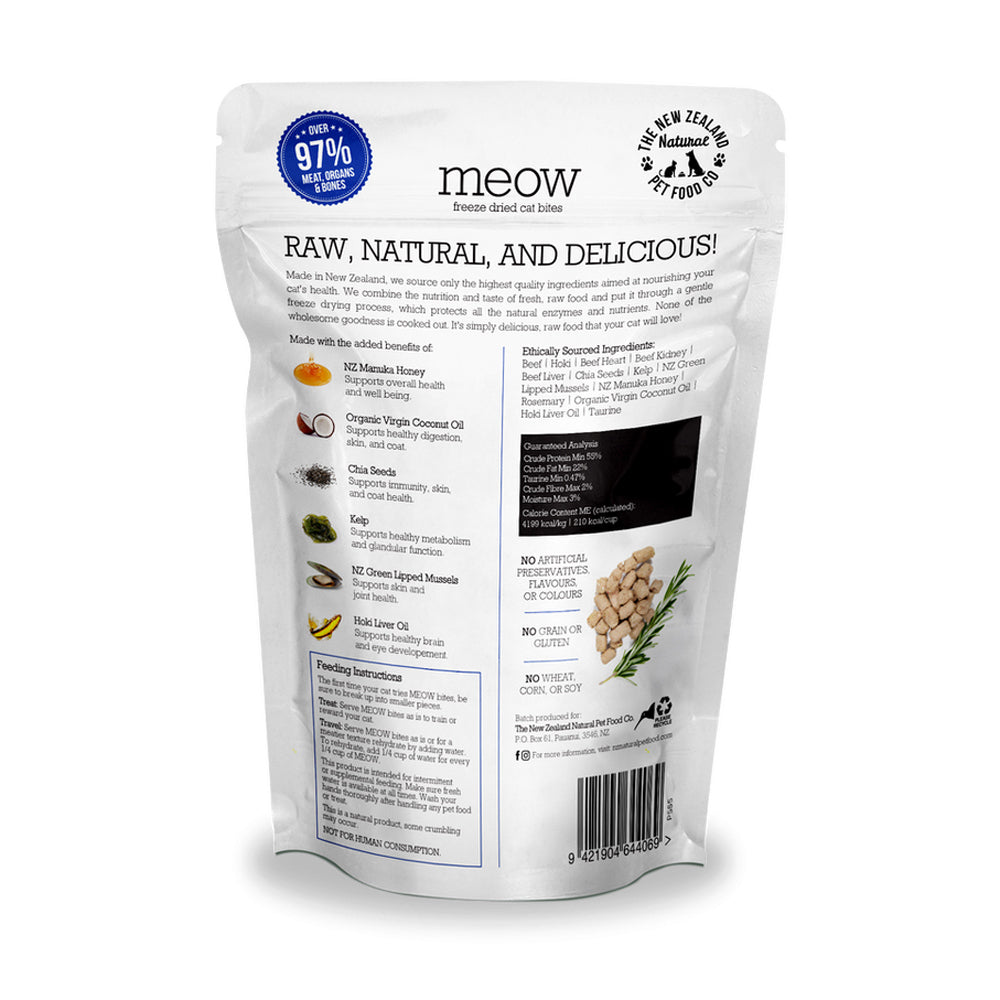 Meow Freeze Dried Cat Bites - Beef & Hoki  50g