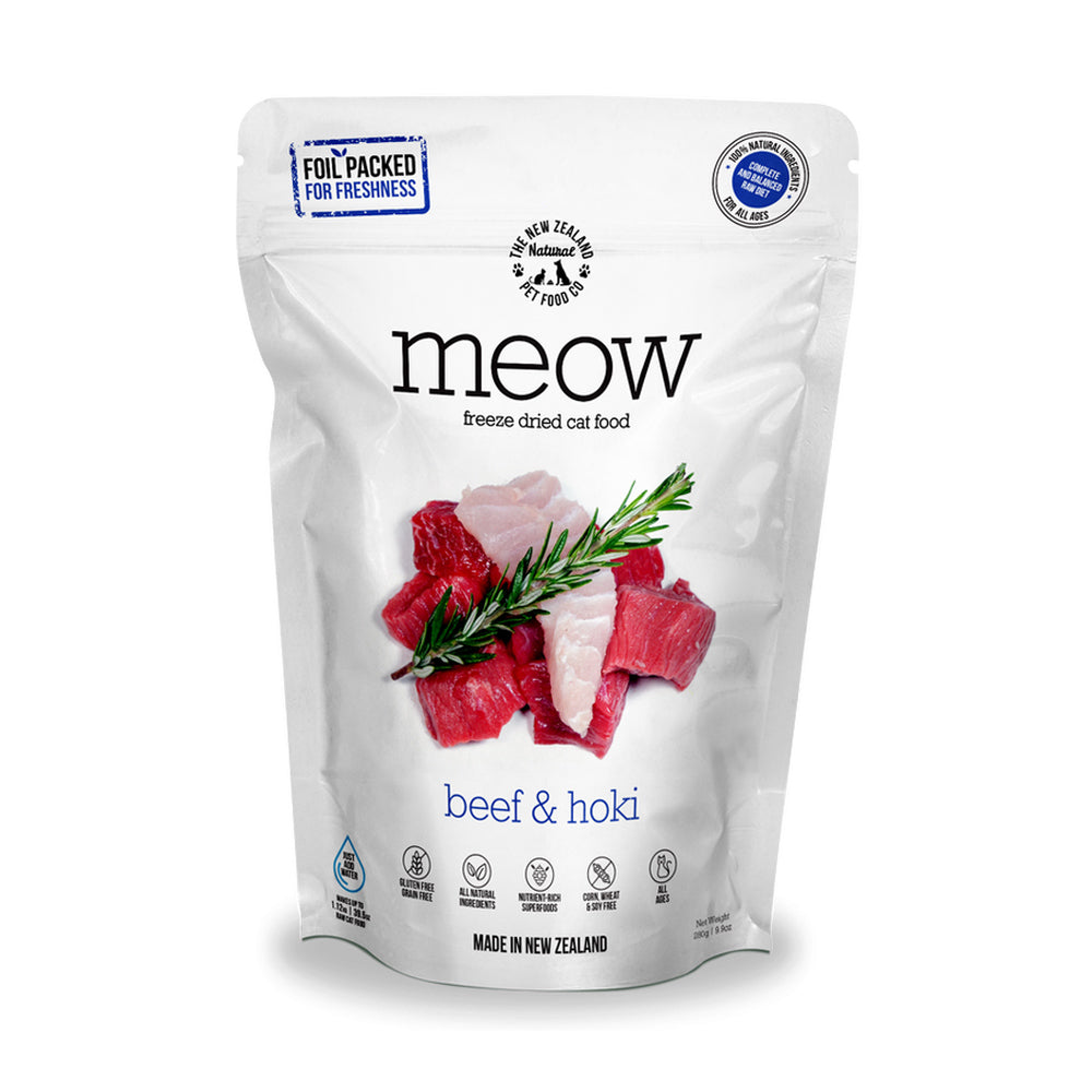 Meow Freeze Dried Cat Food - Beef &amp; Hoki  280g