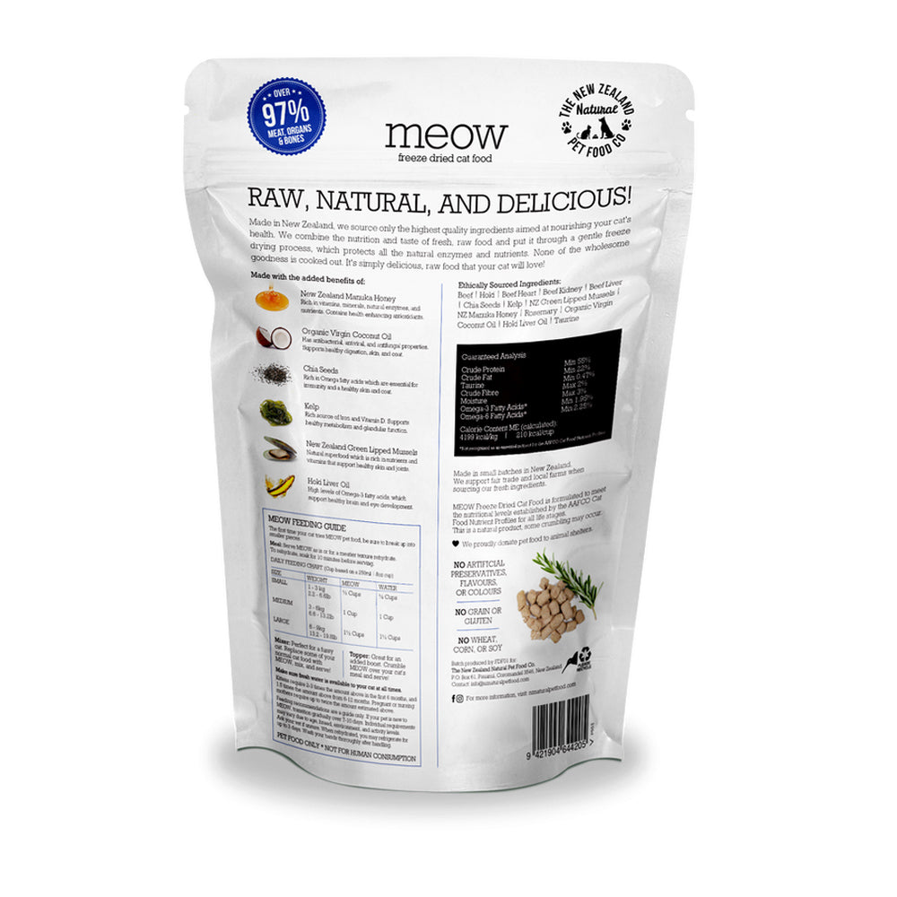 Meow Freeze Dried Cat Food - Beef & Hoki  280g