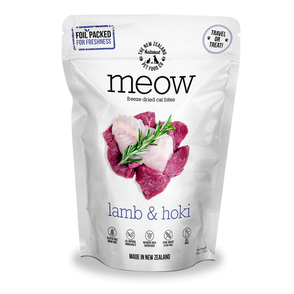 Meow Freeze Dried Cat Bites - Lamb & Hoki  50g