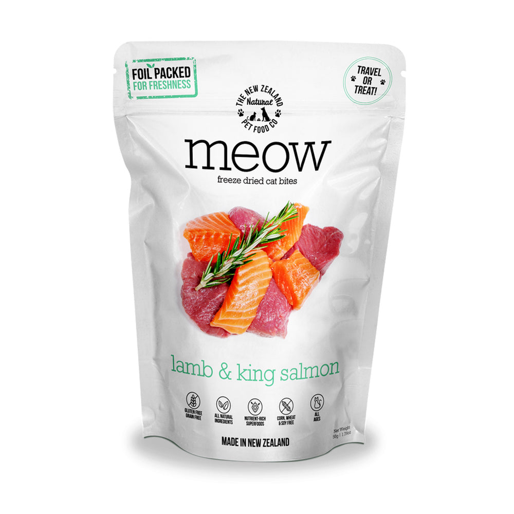 Meow Freeze Dried Cat Bites - Lamb &amp; King Salmon  50g