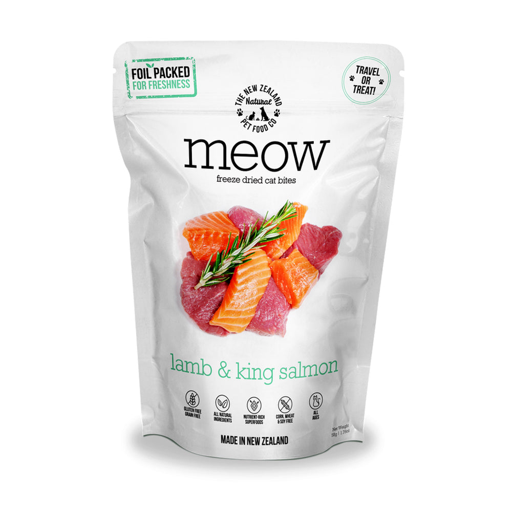 Meow Freeze Dried Cat Bites - Lamb & King Salmon  50g