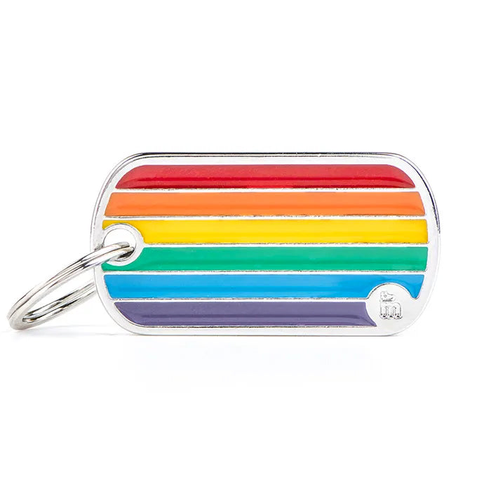 My Family Rainbow Flag Pet ID Tag