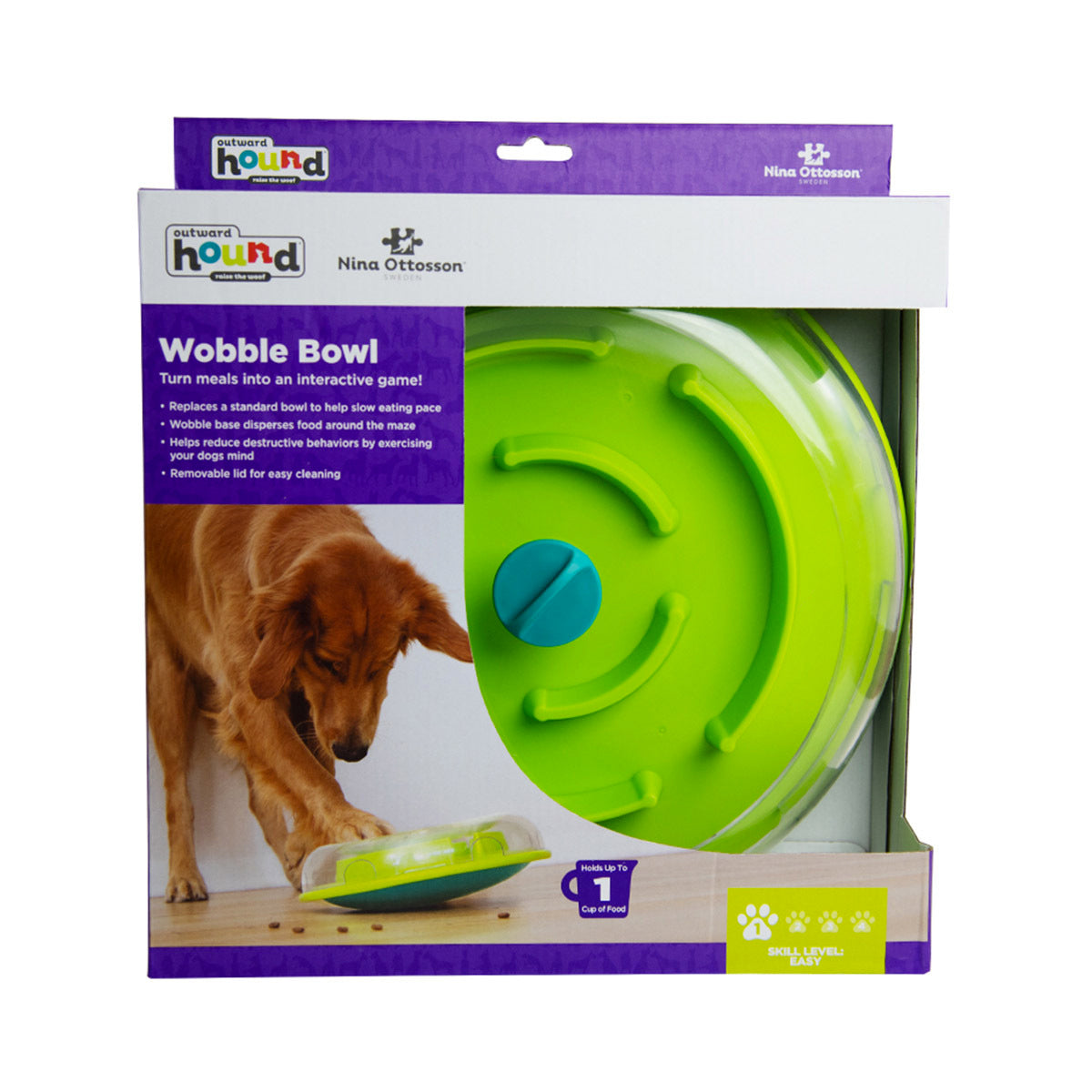 Nina Ottosson Wobble Bowl Food & Treat Dispensing Puzzle Dog Toy