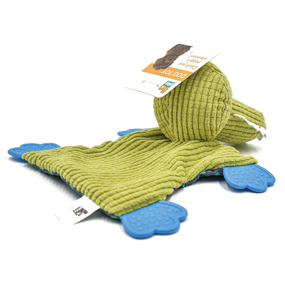 PuppyPlay Crinkle Teether Puppy & Small Dog Toy - Crocodile