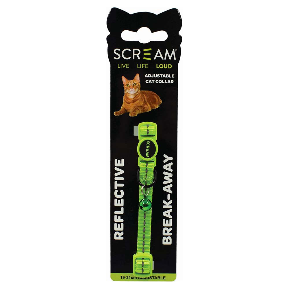 Scream Reflective Adjustable Nylon Cat Collar