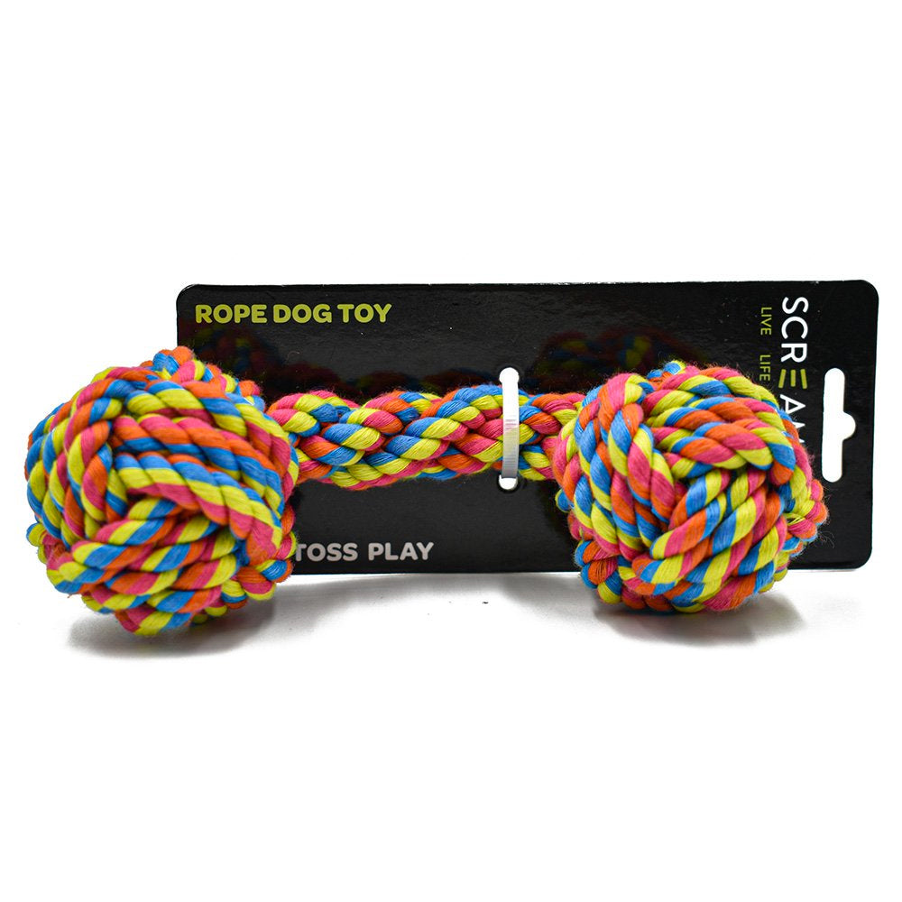Scream Rope Fist Dumbbell Dog Toy
