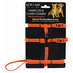 Scream Reflective Adjustable Nylon Cat/Puppy Harness & Leash Combo