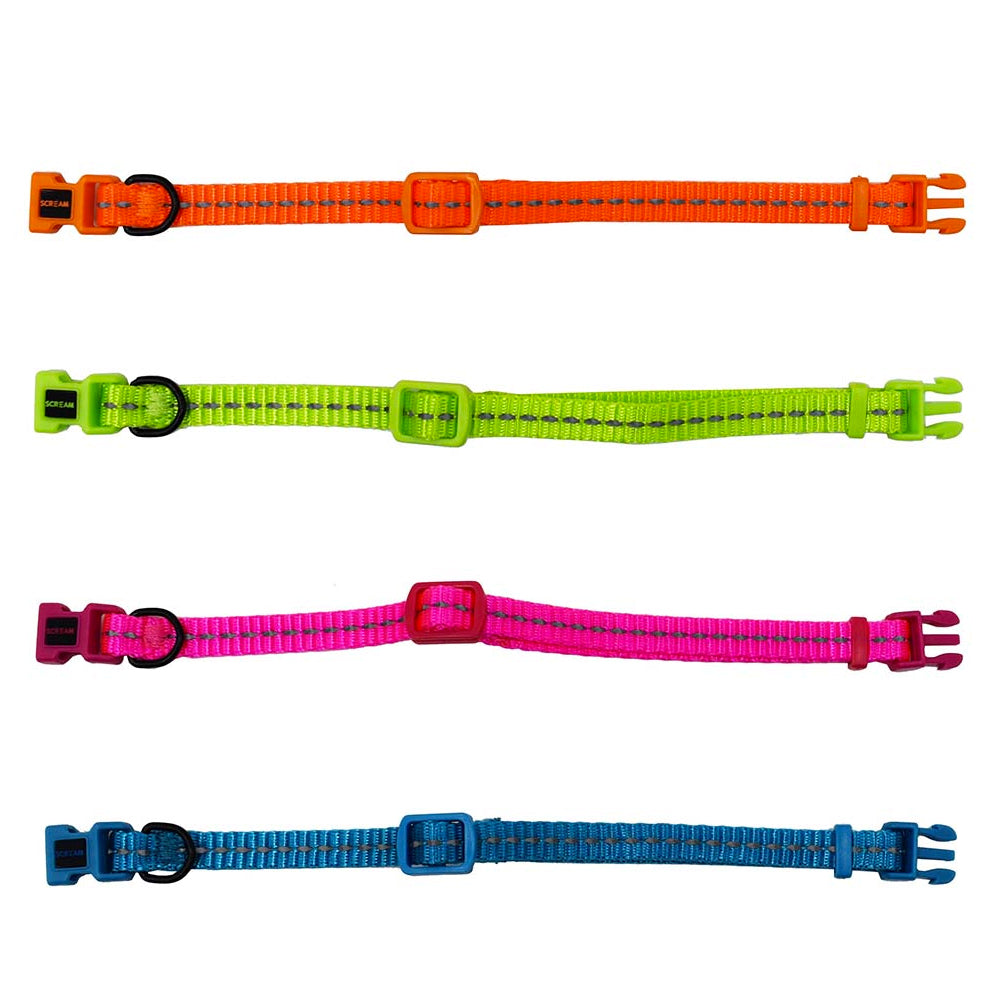 Scream Reflective Adjustable Nylon Puppy Collar