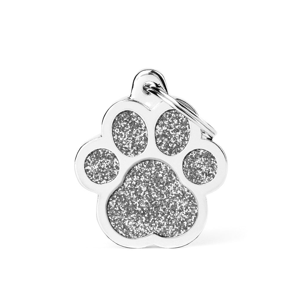My Family Shine Paw Glitter Pet ID Tag - Large