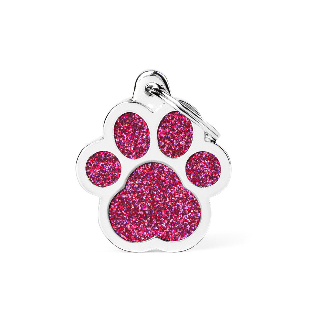 My Family Shine Paw Glitter Pet ID Tag - Large