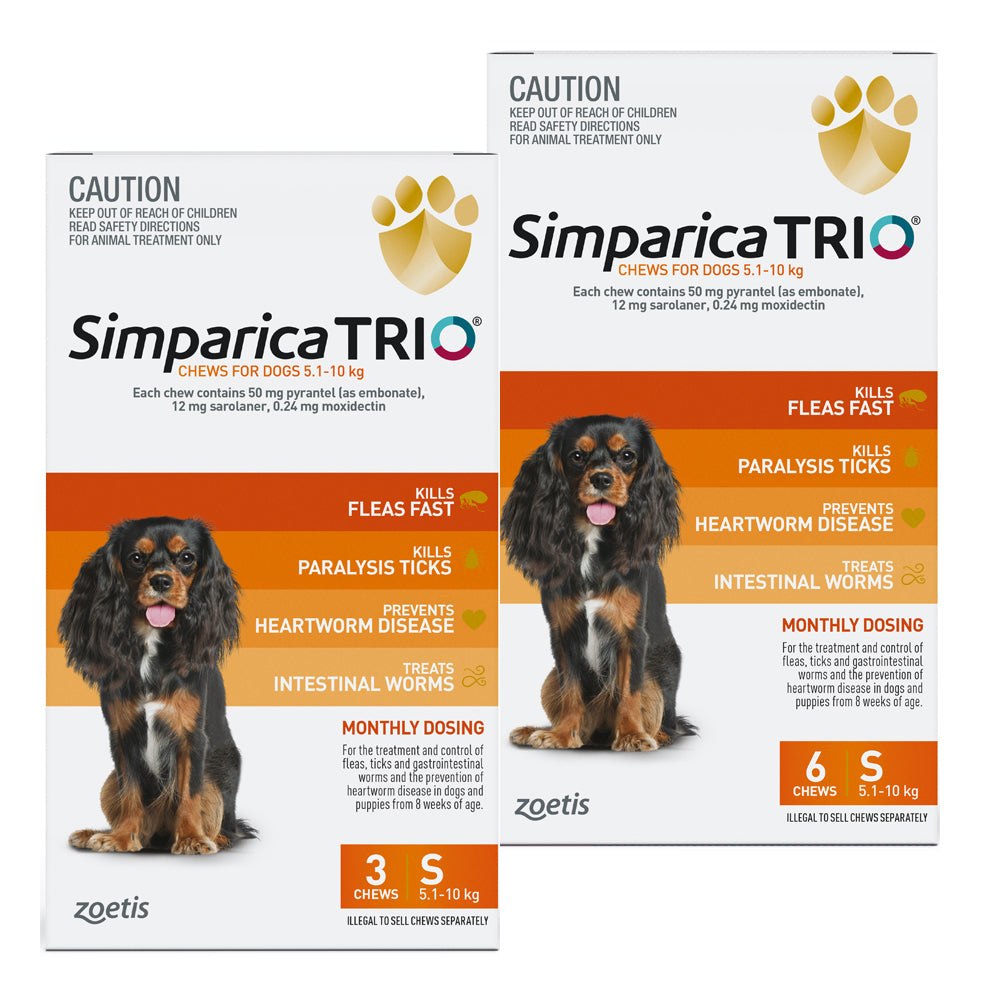 Simparica TRIO Chewable Tablet for Small Dogs 5.1-10kg