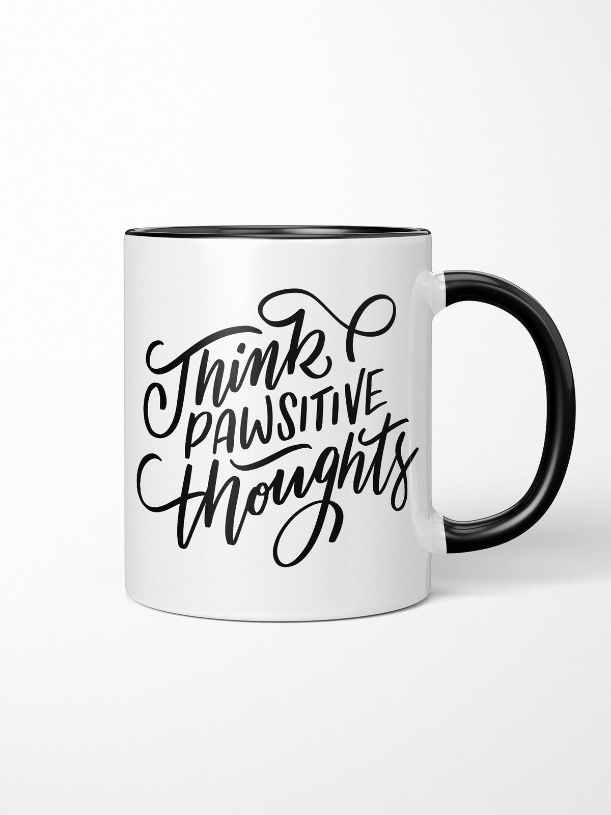 Furriends &quot;Think Pawsitive Thoughts&quot; Ceramic Two Tone Mug