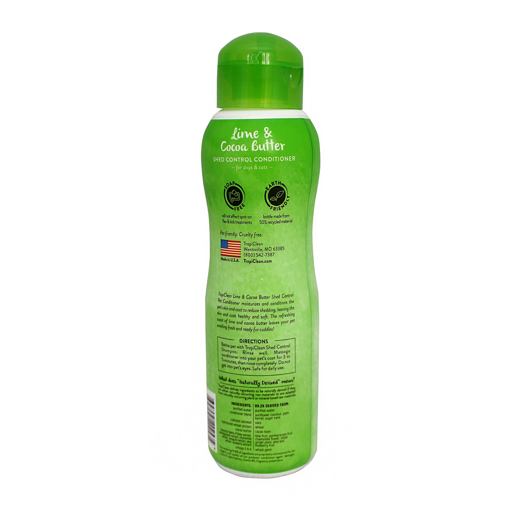TropiClean Lime  & Cocoa Butter Shed Control Conditioner 355mL