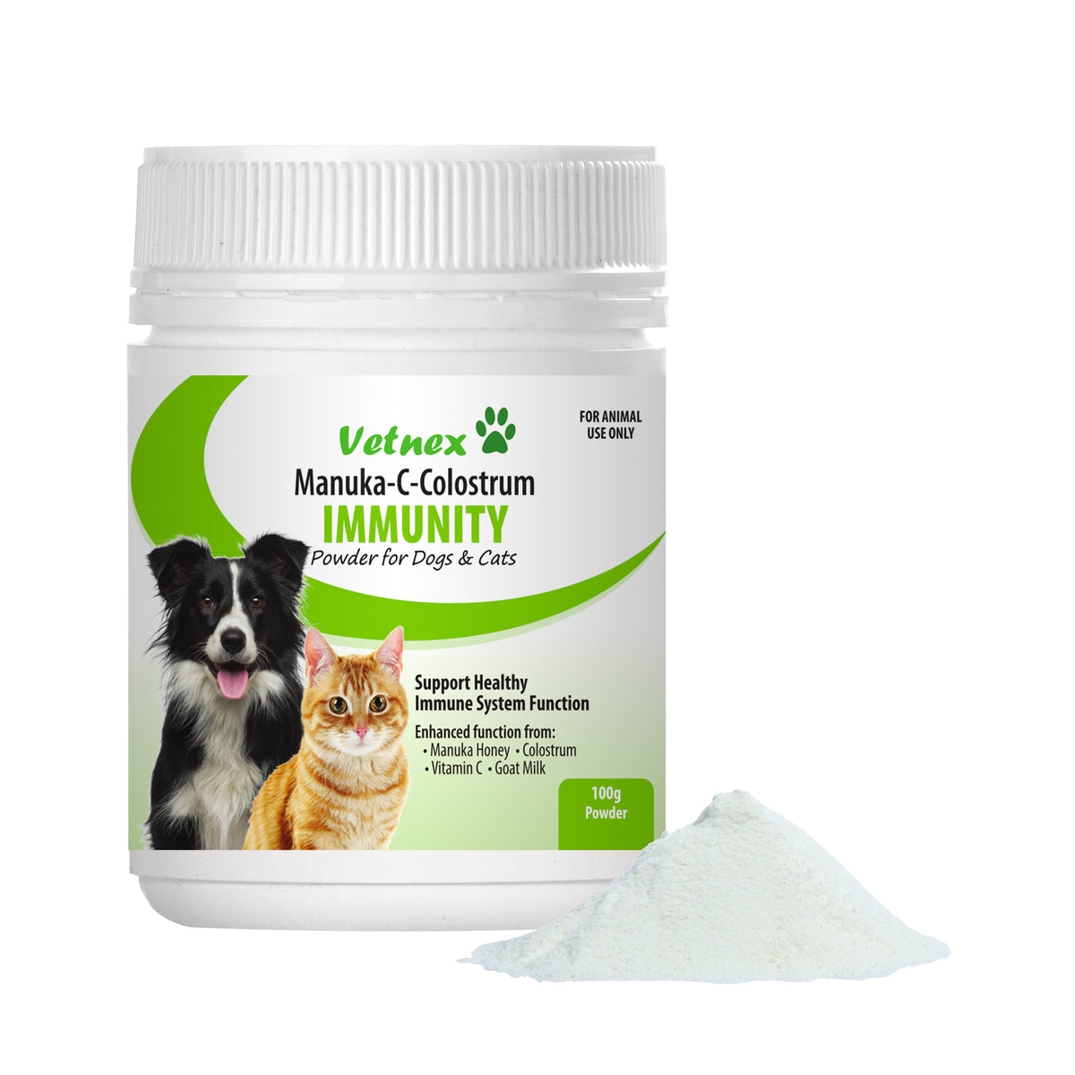 Vetnex Manuka-C-Colostrum Immunity Oral Powder for Dogs &amp; Cats 100g