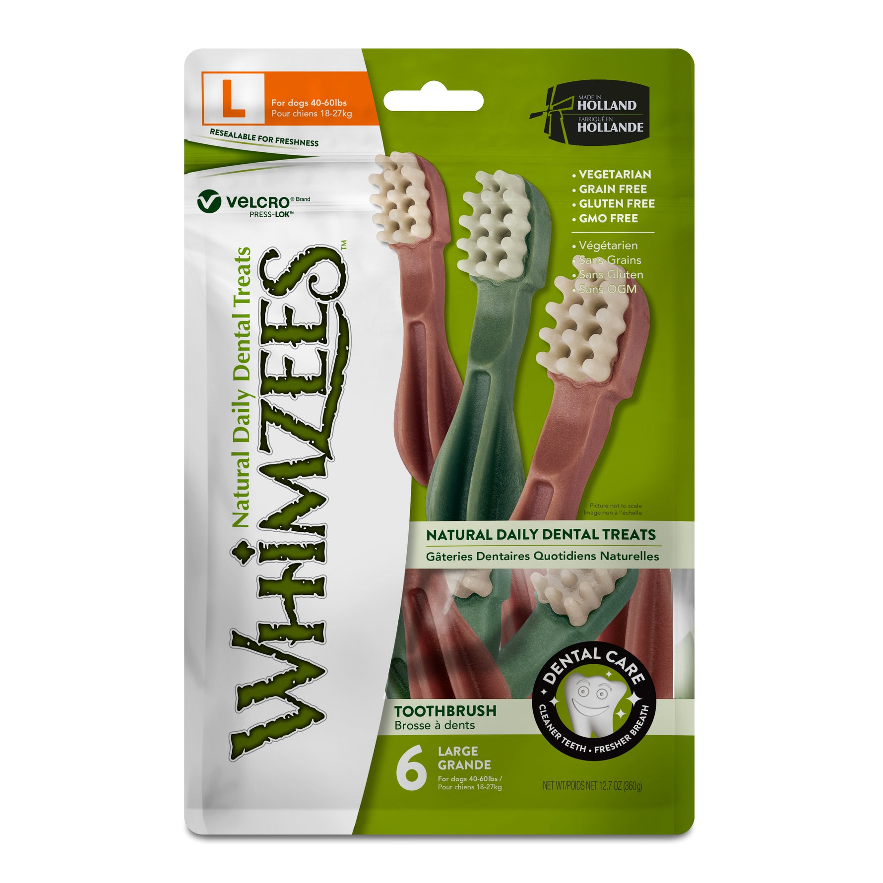 Whimzees Toothbrush All Natural Daily Dental Treats for Dogs - Value Pack