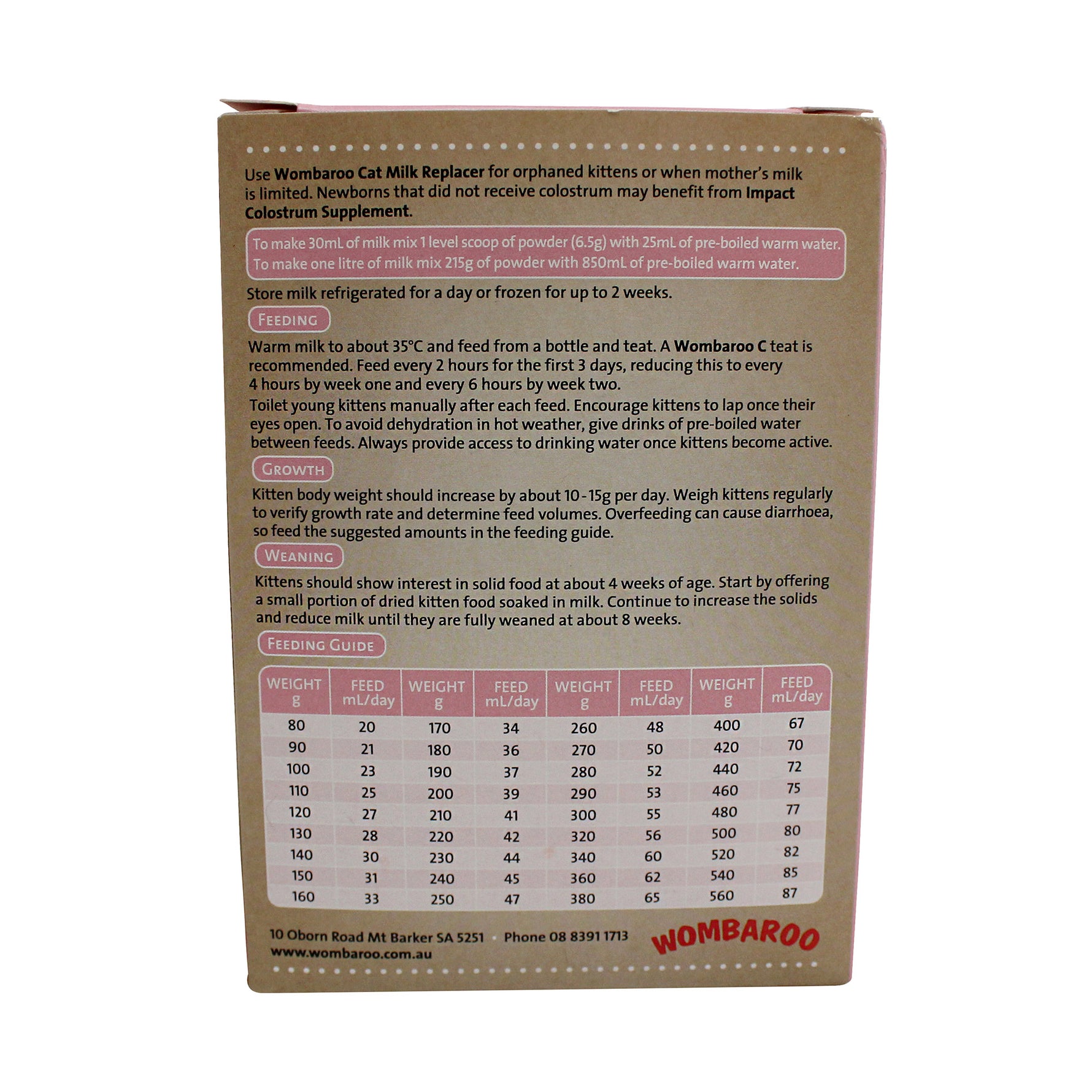 Wombaroo Cat Milk Replacer