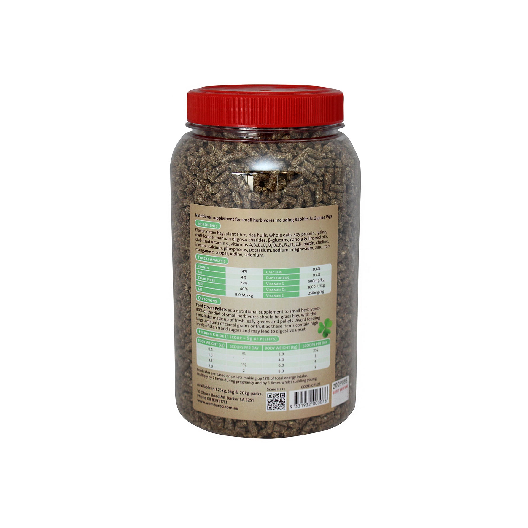 Wombaroo Clover Pellets 1.25kg