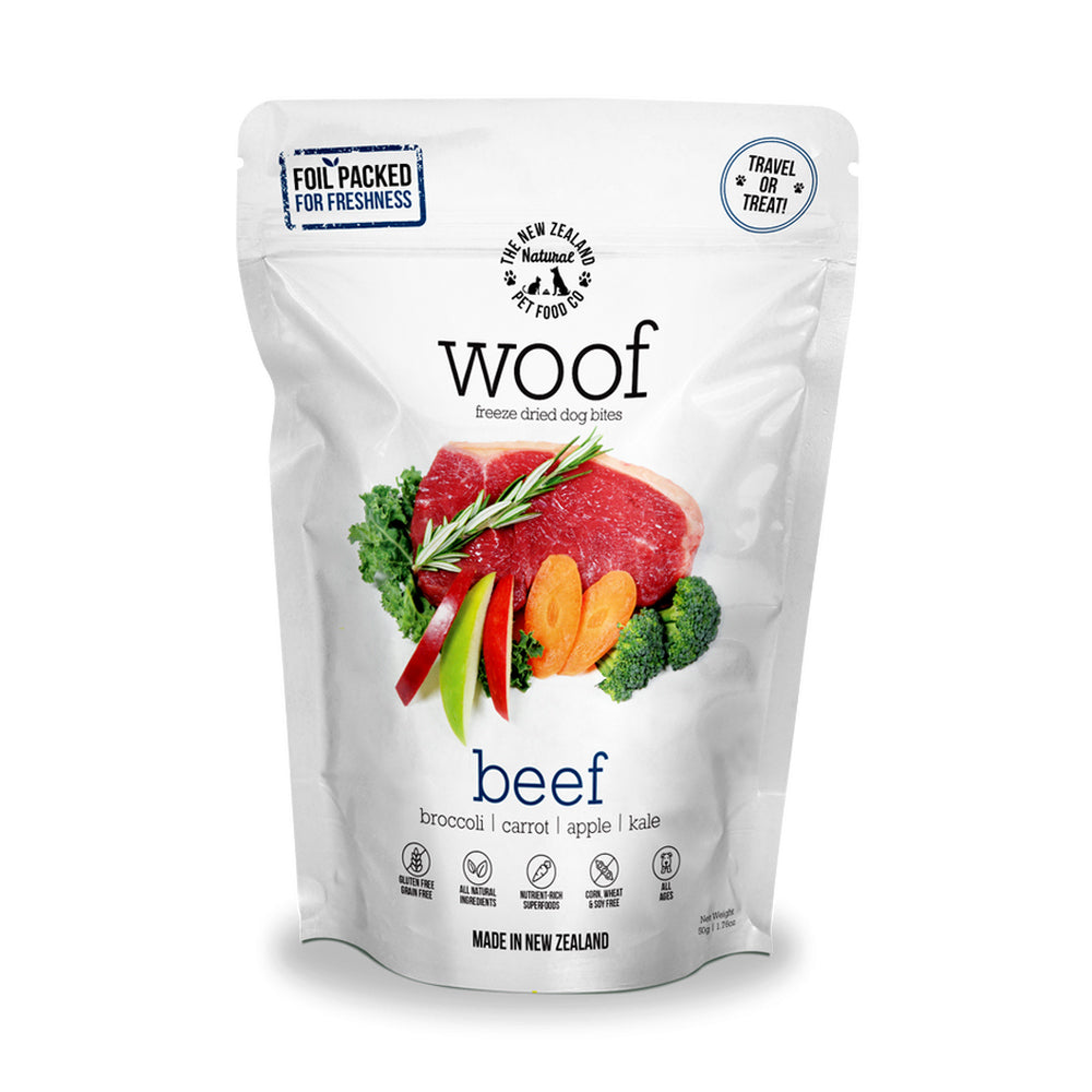 WOOF Freeze Dried Dog Bites - Beef  50g
