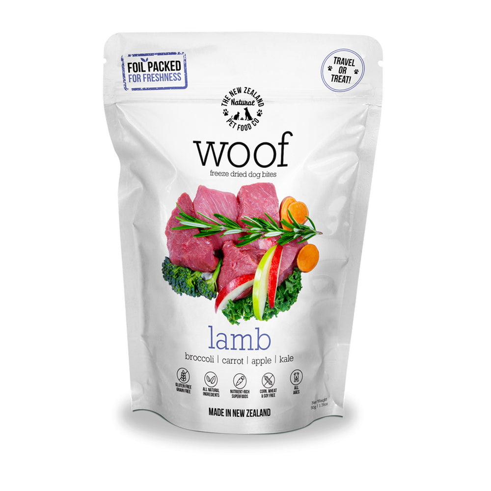 WOOF Freeze Dried Dog Bites - Lamb 50g