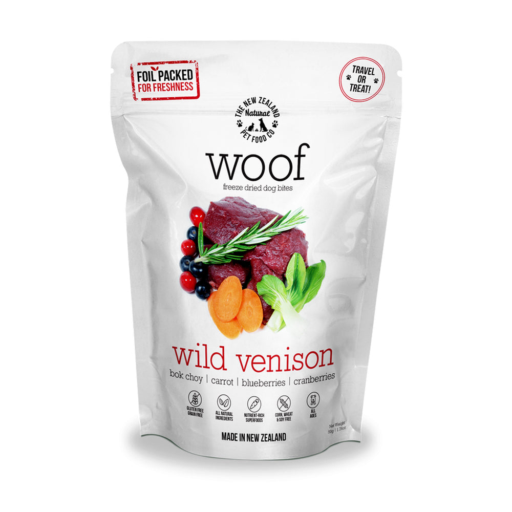 WOOF Freeze Dried Dog Bites - Wild Venison  50g