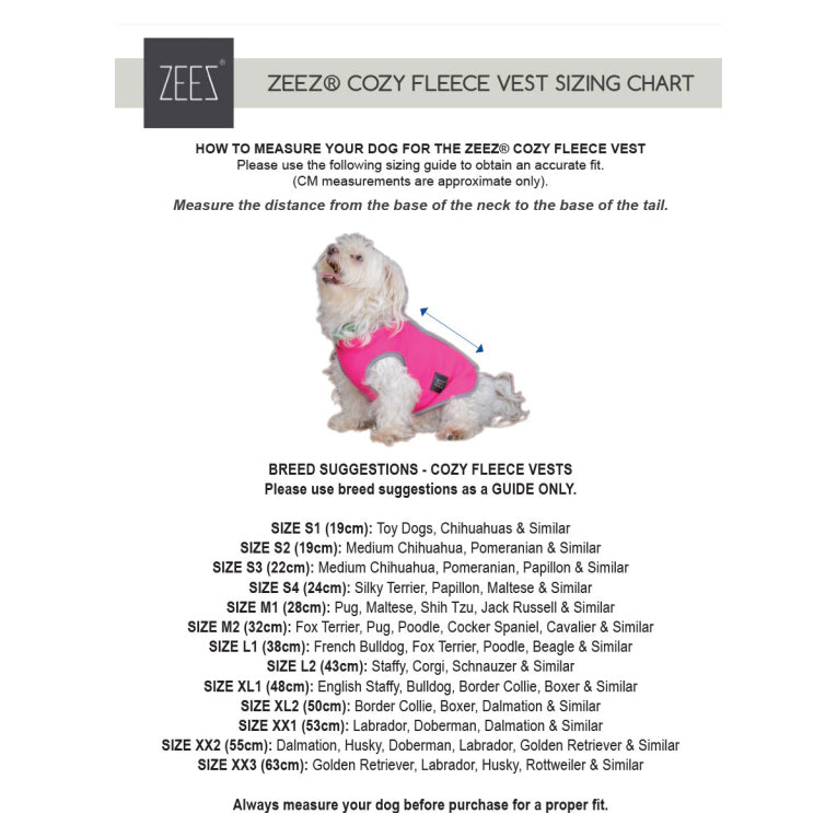 ZeeZ Cozy Fleece Dog Vest - Charcoal Grey