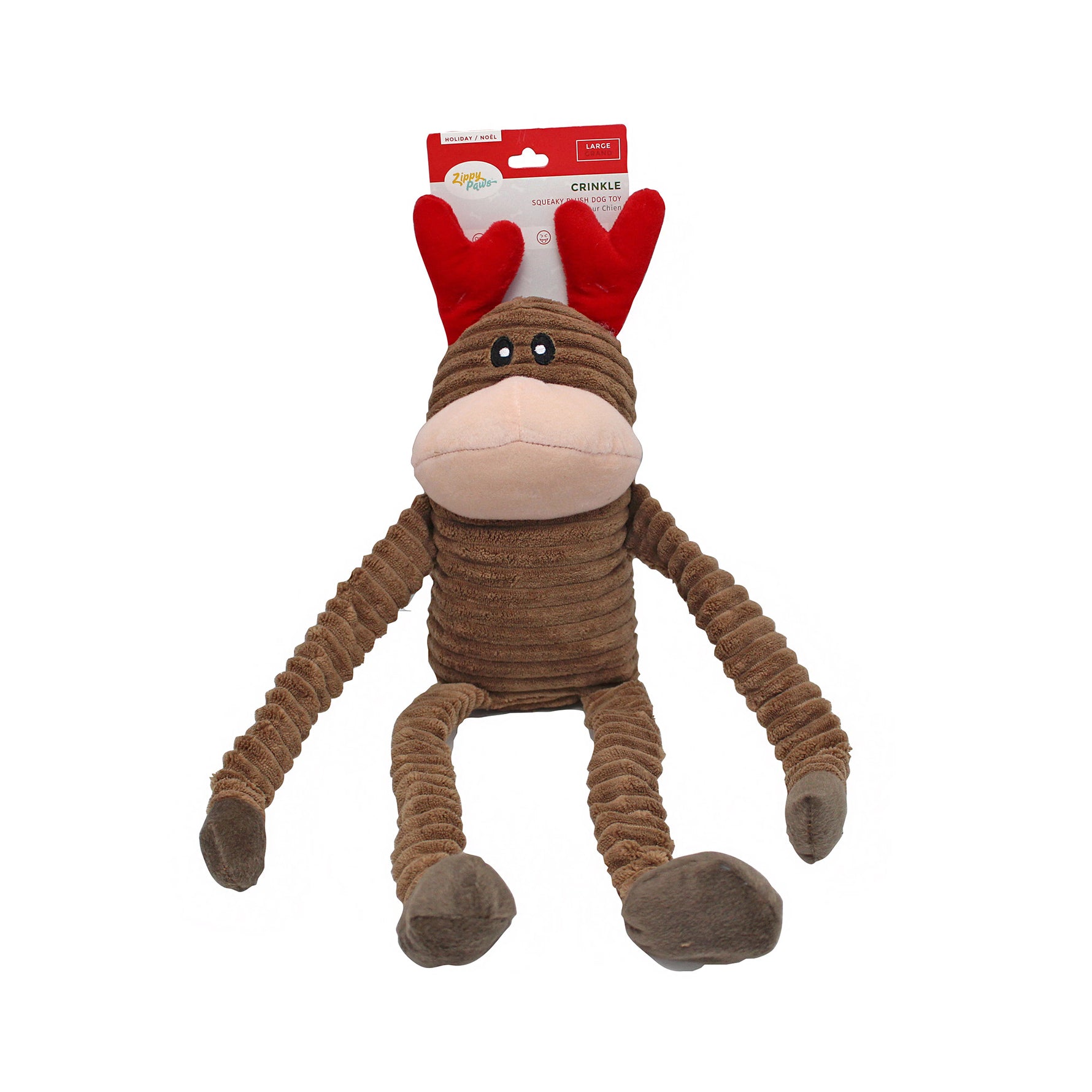Zippy Paws Holiday Crinkle Reindeer