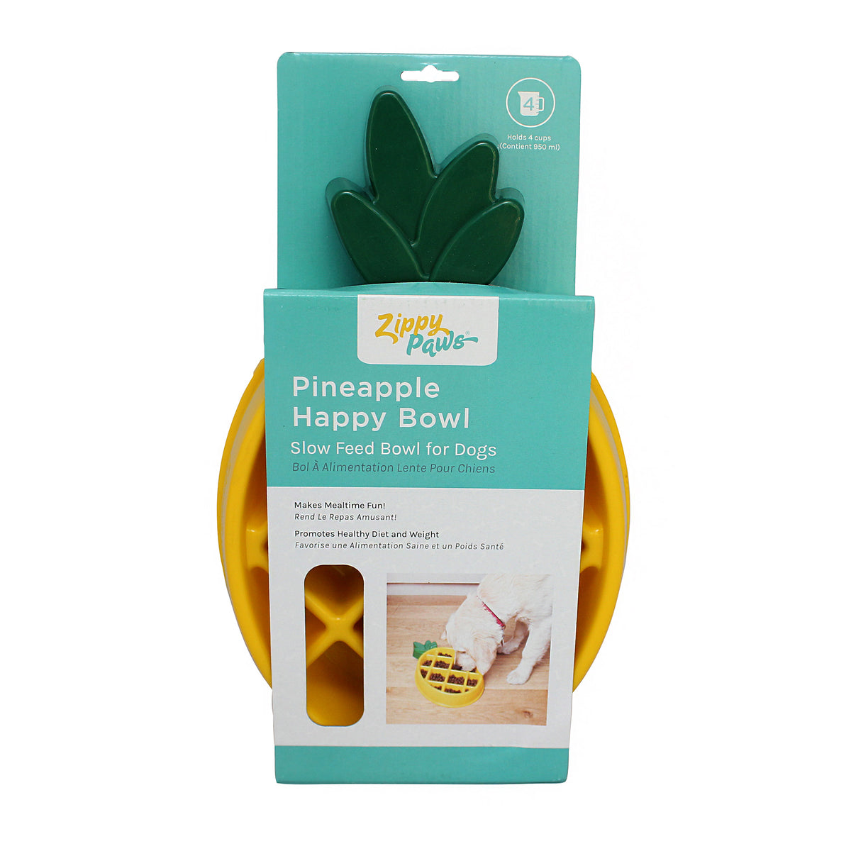 ZippyPaws Happy Bowl Slow Feeder - Pineapple