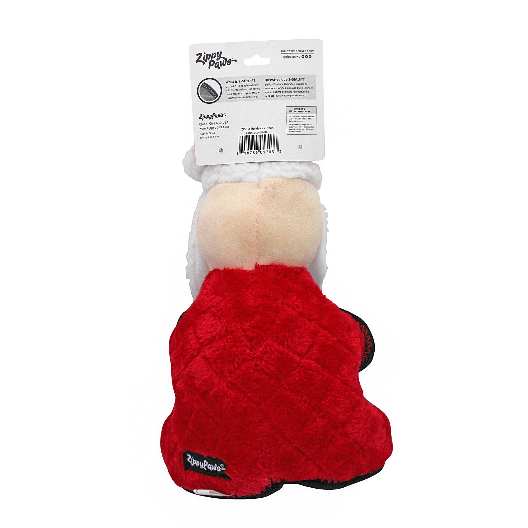 Zippy Paws Holiday Z-Stitch Grunterz Santa vet-n-pet DIRECT